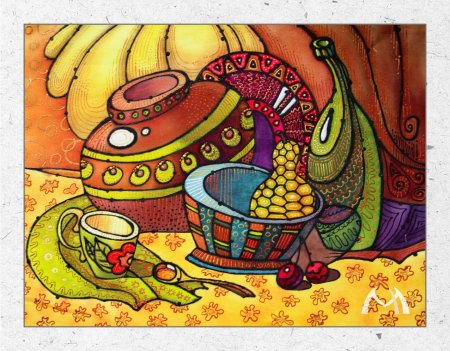 Стилизованный натюрморт батик