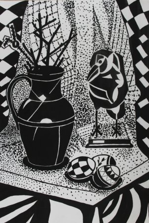 Стилизация натюрморта точка линия пятно