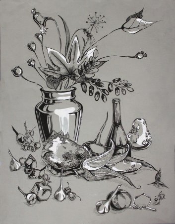 Стилизованные натюрморты в графике