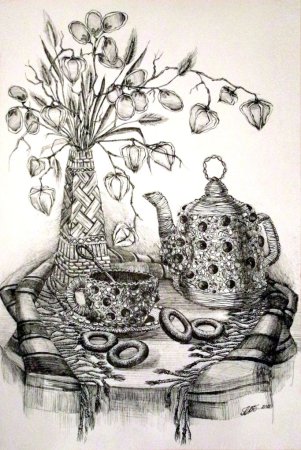 Натюрморт в стиле Графика