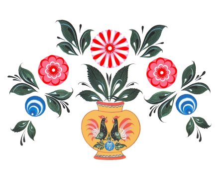 Элементы и мотивы Городецкой росписи