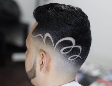 Выбритые узоры на висках мужские