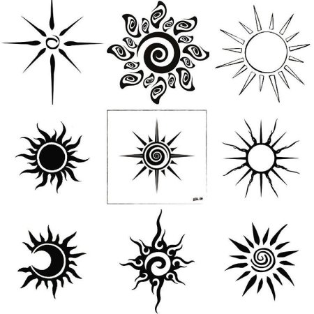 Татуировка солнце эскиз