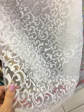 Леомакс 24 тюль органза жаккард белая