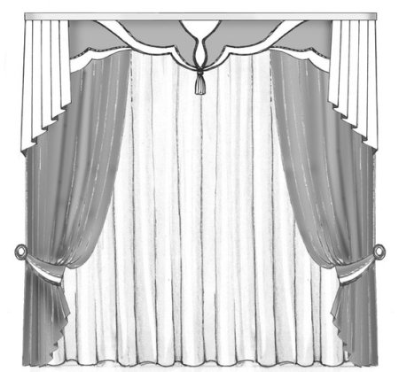 Нарисовать шторы