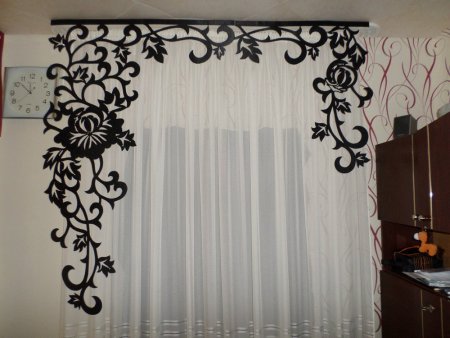 Ажурный ламбрекен черный