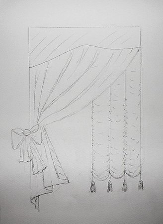 Эскизы штор карандашом