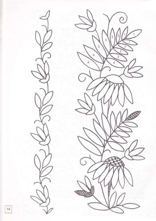 Вышитые гладью орнаменты