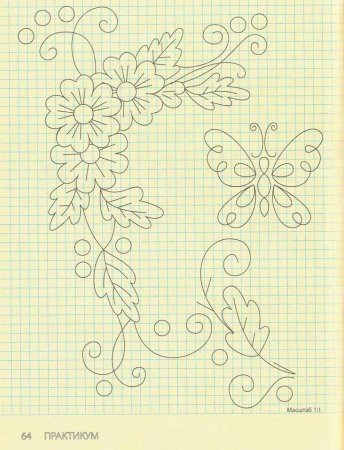 Цветочные орнаменты для тамбурной вышивки
