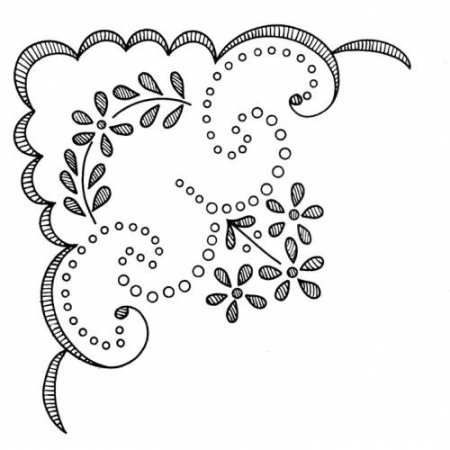 Угловой орнамент для вышивки гладью