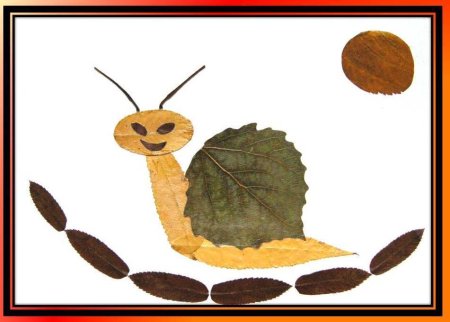 Предметная аппликация из листьев