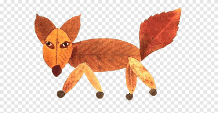 Домашние птицы из осенних листьев