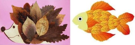 Аппликация из листьев цветы