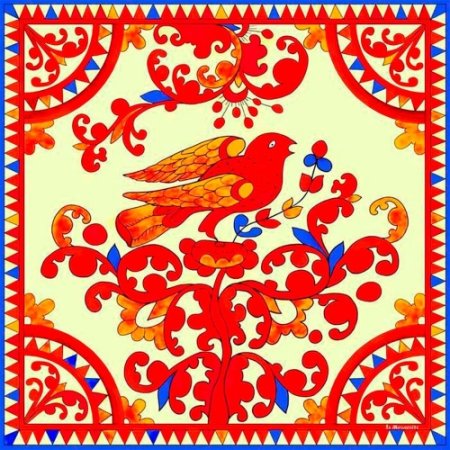 Северодвинская роспись птица счастья