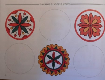 Орнамент из растительных элементов в круге