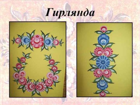 Городецкая роспись Цветочная полоса