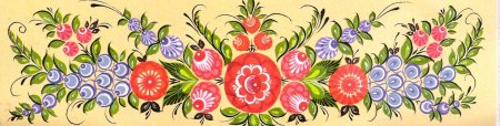 Городецкая роспись Цветочная полоса