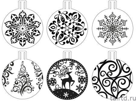 Узоры на новогодних шарах