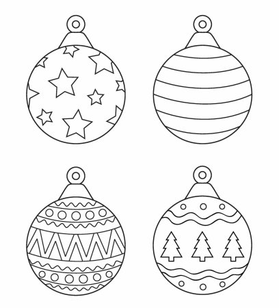 Новогодние шарики раскраска
