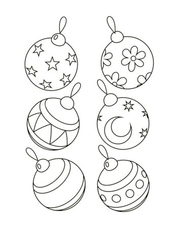 Елочные игрушки раскраска