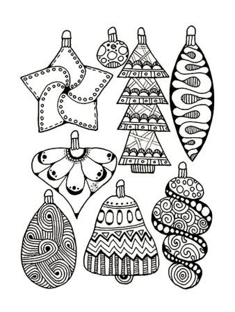 Раскраска новогодние игрушки