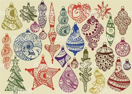 Елочные игрушки в графике