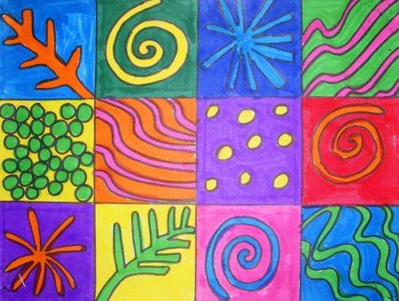 Рисование разноцветный коврик