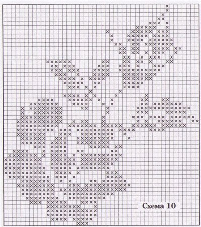 Филейный узор крючком розы