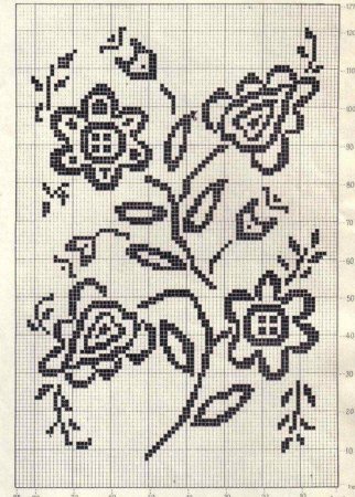 Филейный узор цветы