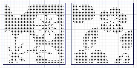 Бискорню схемы вышивки крестом монохром