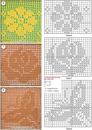Филейные узоры крючком со схемами простые и красивые для начинающих