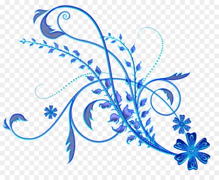 Зимний орнамент на прозрачном фоне