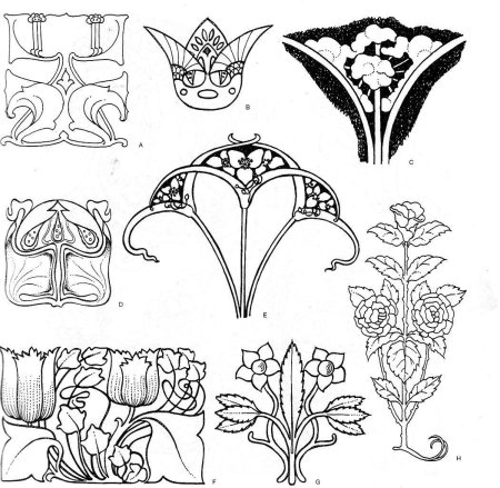 Орнаменты арт нуво Модерн арт деко