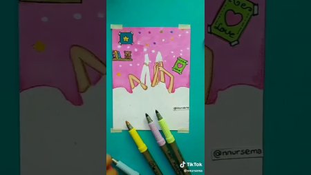 Мини рисунки карточки из тик тока маркерами