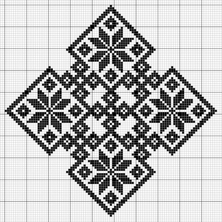 Квадратные узоры крестиком