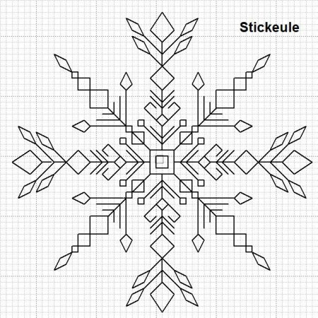 Блэкворк вышивка снежинки