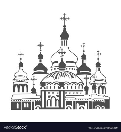 Киево-Печерская Лавра Успенский собор вектор