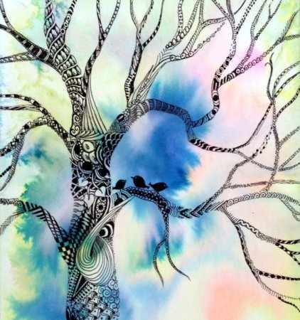 Зенарт Зентангл дерево