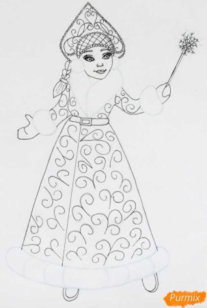 Эскиз костюма Деда Мороза