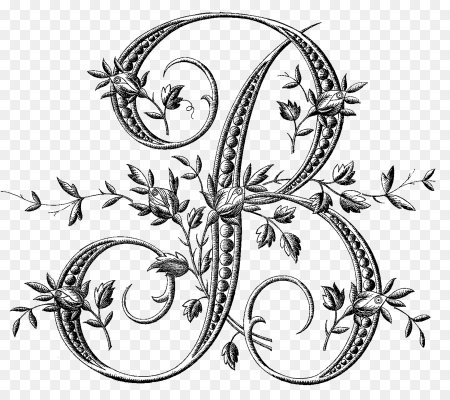 Красивая буква в с узорами