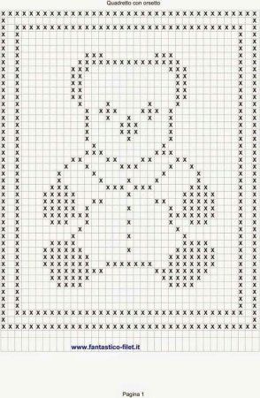 Детский плед филейной вязкой схемы