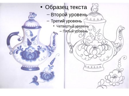 Посуда для росписи Гжель для детей трафареты