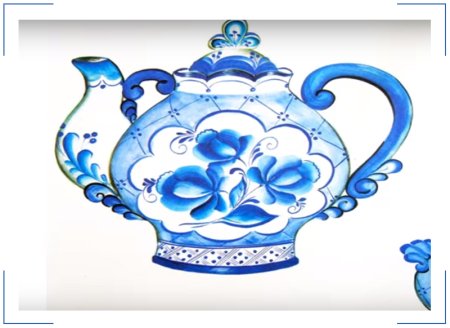 Гжельская посуда для детей