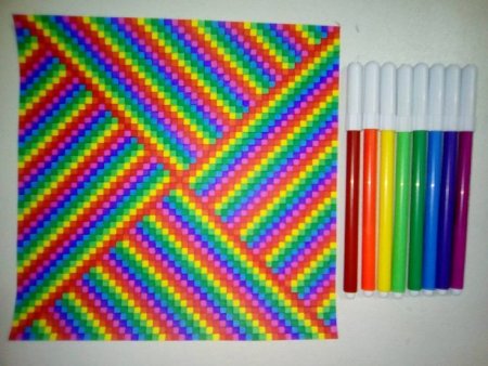 Рисунки по клеточкам радужные