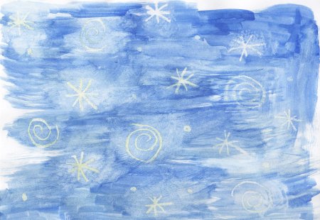 Рисование свечой и акварелью