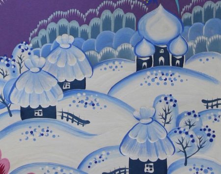 Зимний пейзаж Гжель Зинаида Голубева