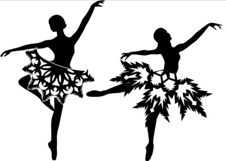 Вытынанки новогодние балерины