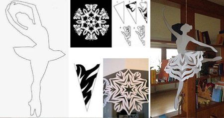 Трафарет балерины на елку