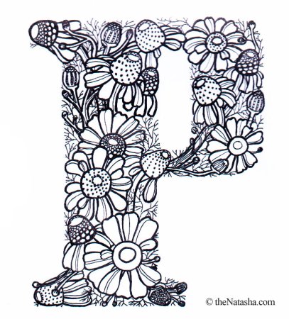 Буквы с цветочным орнаментом