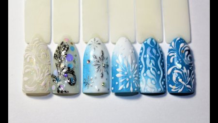 Новогодний маникюр с вензелями